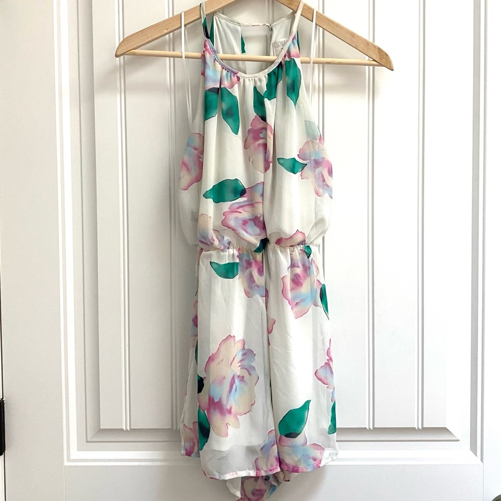White Floral Romper XS